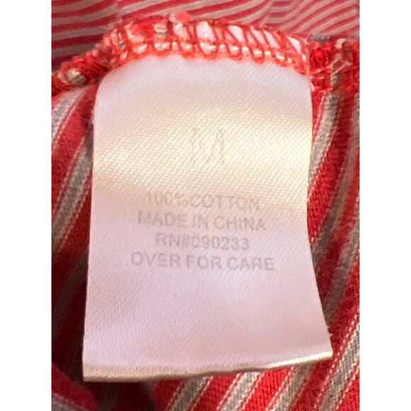 Pacsun Mens Red & White Striped Tank Top Size M With Embroidered Detail - Picture 10 of 10